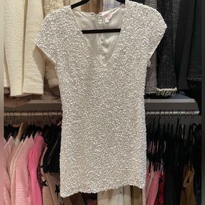 Parker white sequined dress size xs